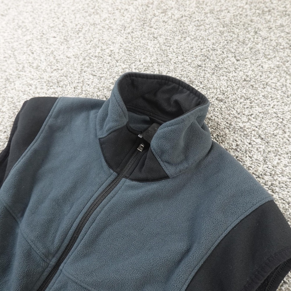 REI Vest Mens L Blue Black Fleece‎ Full Zip Outdoor Hiking Zip Pockets Warm